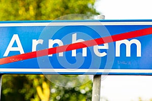 Place name sign Arnhem