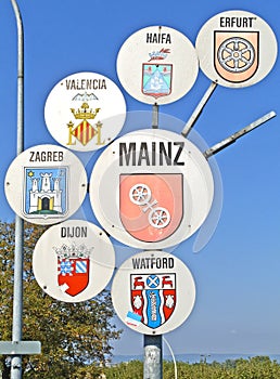 Place name sign of Mainz photo