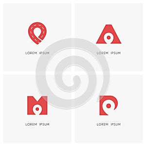 Place pointer or address logo set