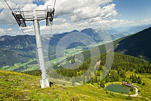 Der ort aus Betrachtung nächste berg Bahnhof Alpen österreich 