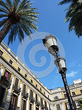 Place Reial in Barcelona, Spain