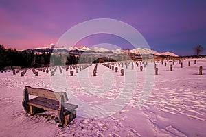 German military cemetery for soldiers of World War II in sumset