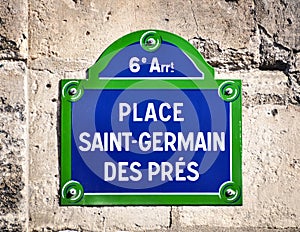 Place Saint-Germain des Pres street sign