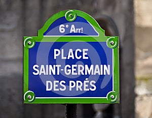 Place Saint-Germain des Pres street sign photo