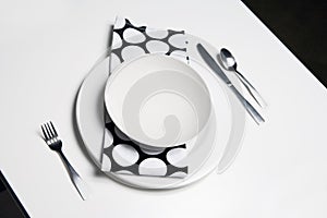 Place Setting - black and white