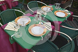 Place setting at Cafï¿½, Nice, France