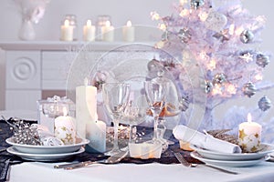 Place setting for Christmas