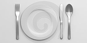 Place Setting isolated on white background. 3d illustration