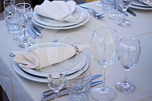 Place setting with plate knife and fork