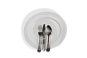 Place Setting with Plate, Knife, Fork & Spoon