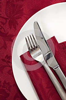 Place Setting on Red