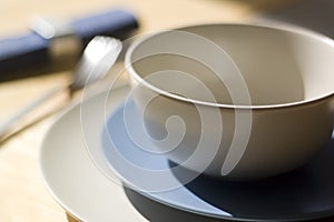 Place setting with shallow depth of field