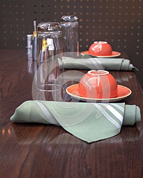 Place Setting for Two - Focus on Front