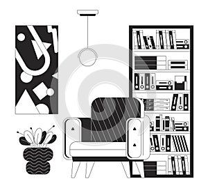 Place to rest at home 2D linear cartoon object