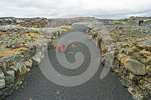 Place between two continents on Iceland, summer time