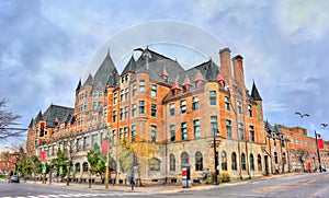 Place Viger, a historic hotel and train station in Montreal - Quebec, Canada.