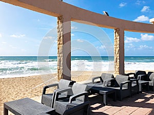 Place for walking on the Mediterranean coast in the town of Nahariya.