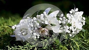 The place of the wedding ceremony is decorated with many flowers. The place of wedding cerimony. Decorations wedding