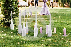 Place for wedding ceremony on grass