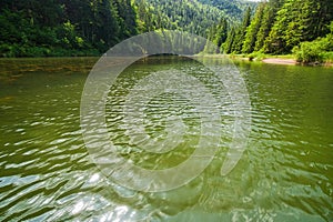 The place where the stream Hnilec flows into the Palcmanska Masa water dam in Slovak Paradise national park