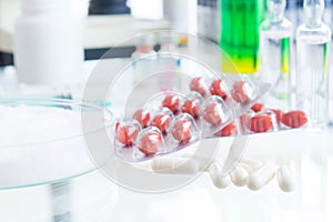 Placebo pills and injection photo