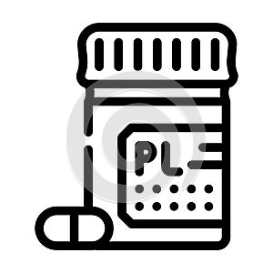 placebo pills line icon vector illustration black