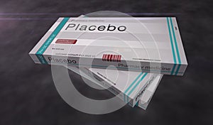 Placebo tablets pack box 3d illustration