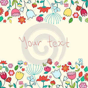 Placeholder card text flowers vector illustration