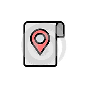 Placeholder, map icon. Simple color with outline vector elements of navigation icons for ui and ux, website or mobile application