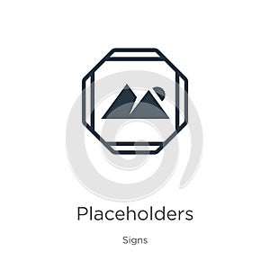 Placeholders icon vector. Trendy flat placeholders icon from signs collection isolated on white background. Vector illustration