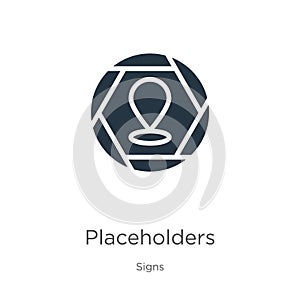 Placeholders icon vector. Trendy flat placeholders icon from signs collection isolated on white background. Vector illustration