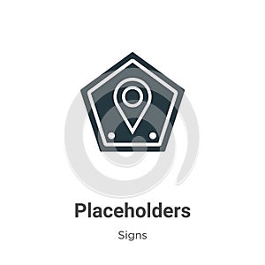 Placeholders vector icon on white background. Flat vector placeholders icon symbol sign from modern signs collection for mobile