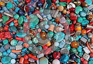 Placer beads of semi-precious stones photo