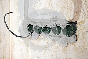 places for the installation of electrical outlets. Apartment renovation