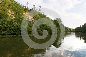 A placid boat canal in rural Ontario