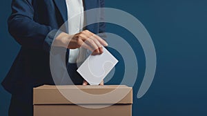 Placing Ballot in Voting Box..AI generated image