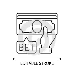 Placing bet linear icon