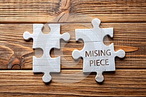 Placing missing a piece of puzzle photo
