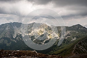 Placlive, Tri kopy, Hruba kopa, Banikov and Prislop peaks in Western Tatras mountains in Slovakia