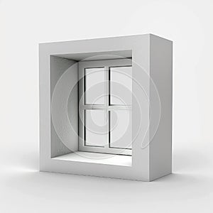 plactic window simple on white background