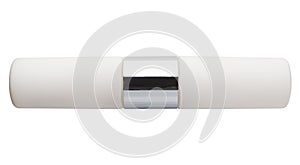 Plafond chandelier wall isolated on white background. Modern design diffuser white glass with chrome mount