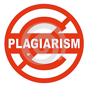 Plagiarism sign on white background