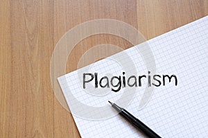 Plagiarism write on notebook