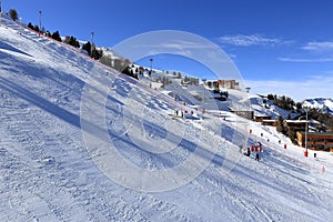 Plagne Aime 2000, Winter landscape in the ski resort of La Plagne, France photo