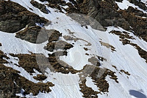 Plagne Centre, Winter landscape in the ski resort of La Plagne, France