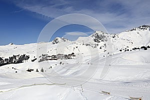 Pueblos en estación de esquí de Francia 