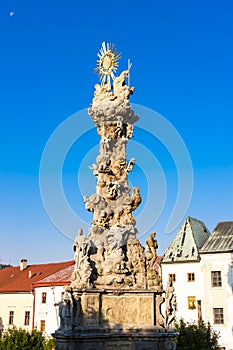 the plague column, Stefanik Square, Kremnica, Slovakia