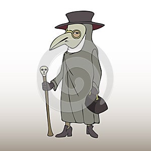 Plague doctor character vector cartoon