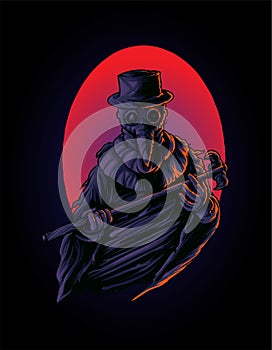 plague doctor Illustration premium vector