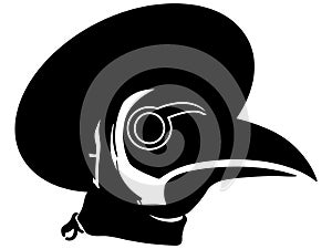 Plague doctor mask Hand drawn, Vector, Eps, Logo, Icon, silhouette Illustration by crafteroks for different uses.